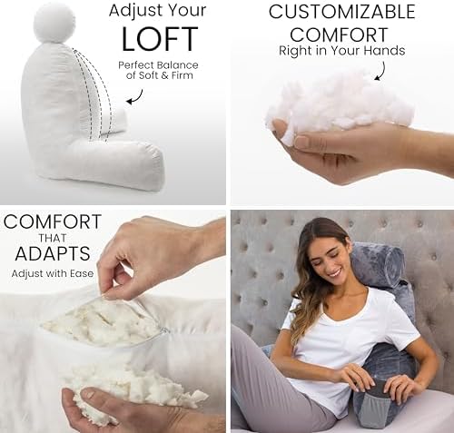 Husband Pillow Medium Dark Grey - Reading and Bed Rest Pillow