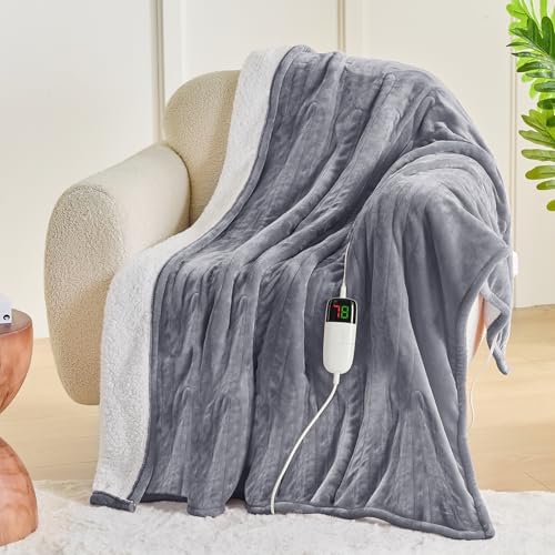 Greenoak Heated Blanket Electric Throw 50X60 with 10 Heat Levels