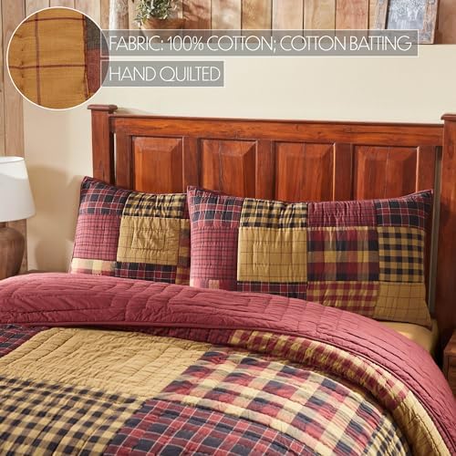 VHC Brands Sham King Quilted 21x37 Burgundy