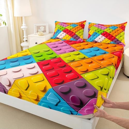 Feelyou Toy Brick Bed Sheet Set for Kids 1