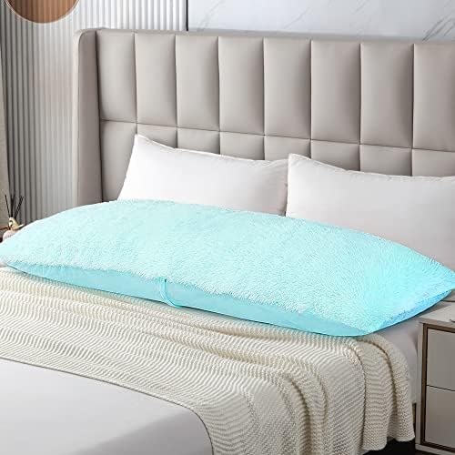 ROLJZTY Body Pillow Cover with Zipper - Aqua Blue