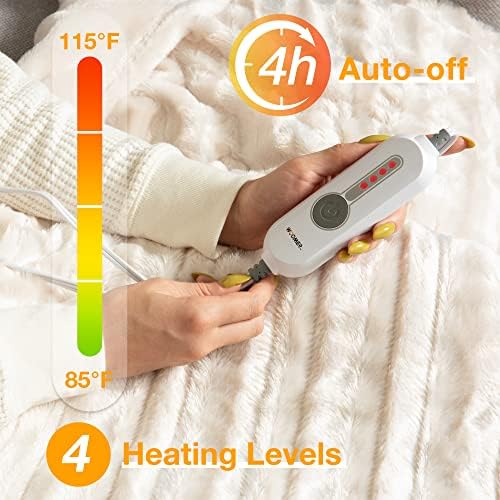WOOMER Electric Heated Throw Blanket with 4 Heating Levels 1