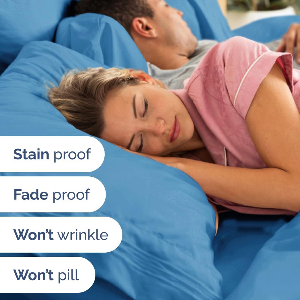 CGK Unlimited Wrap Around Bed Skirt 2 Pillowcases Bundle - Denim Blue