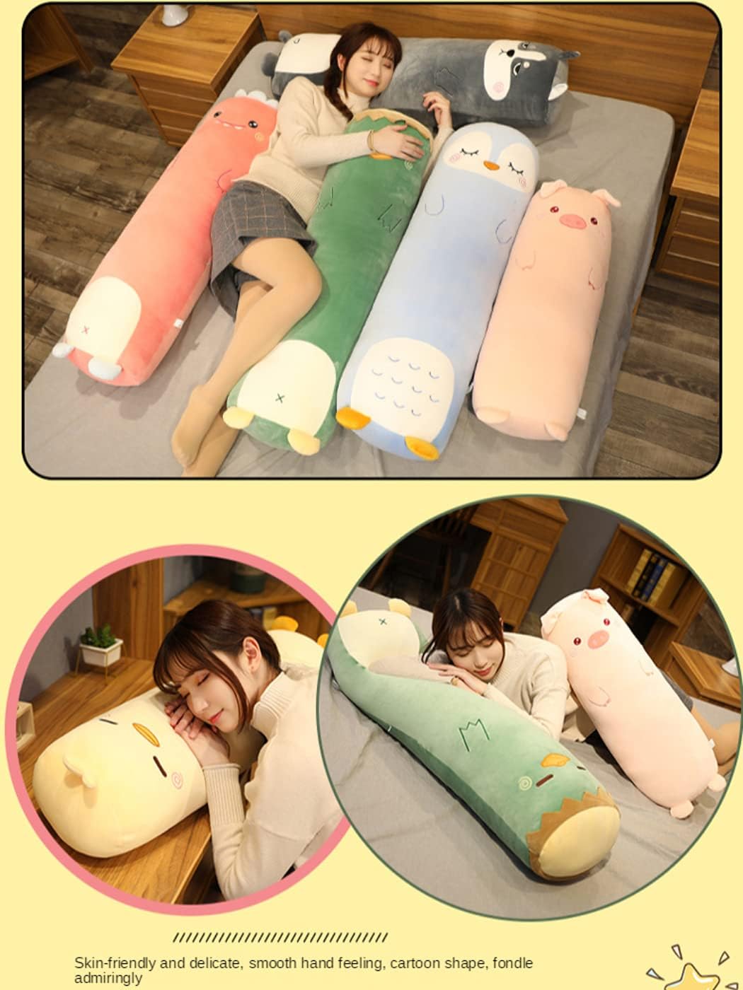 MUPI Brown Bear Body Pillow 27 Inch Plush