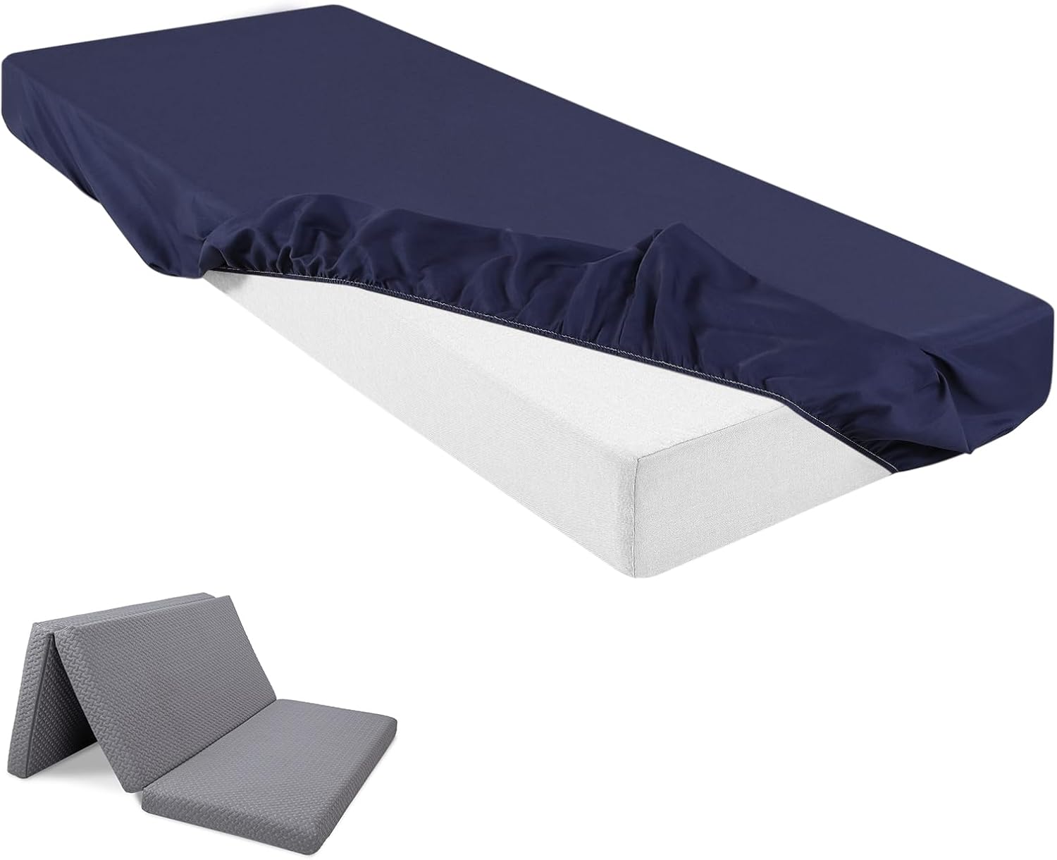 Breling Fitted Sheet - Navy Blue Single 4