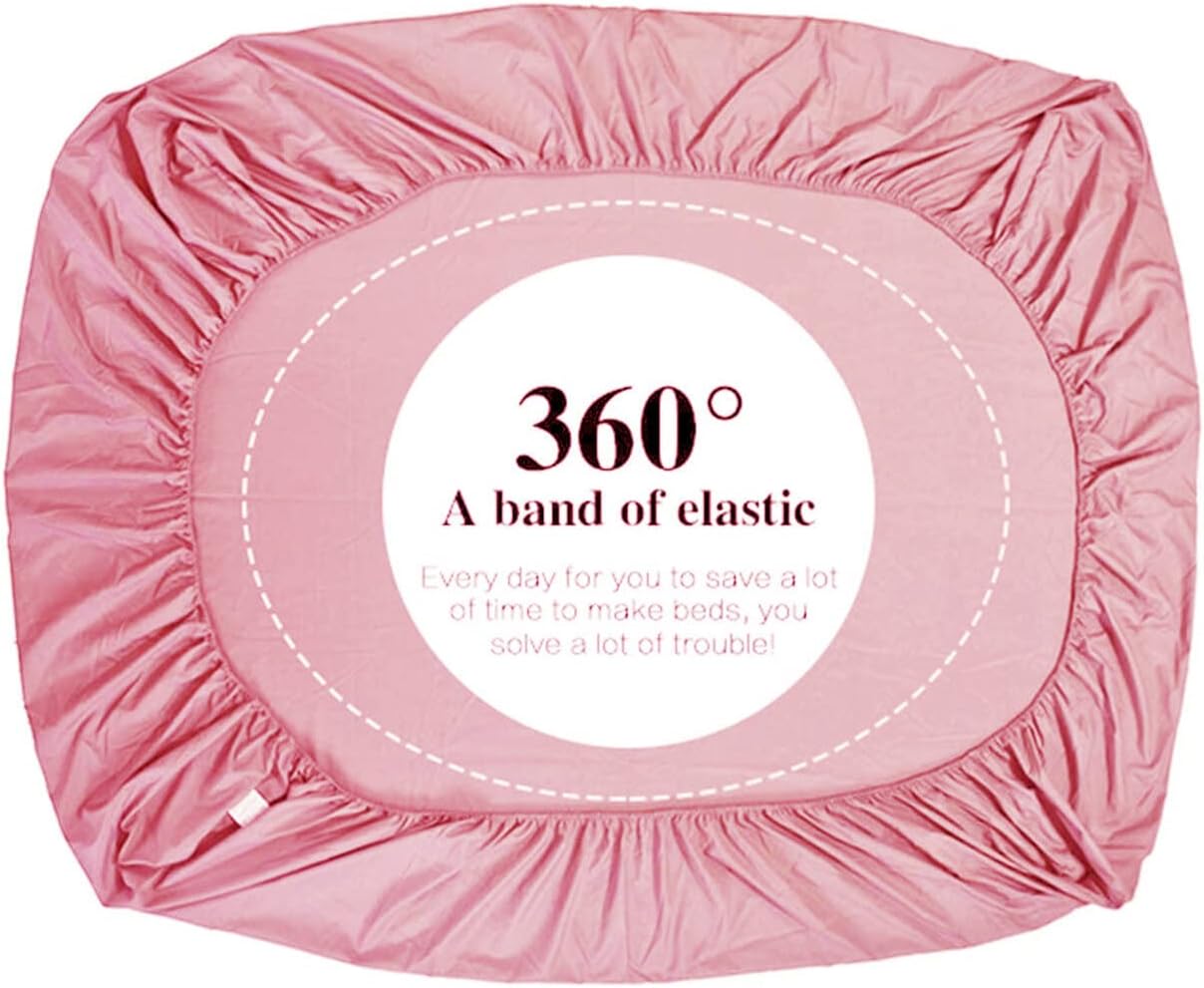 NHNHN Fitted Sheet Twin Blush - Soft Microfiber - Shrinkage Fade Resistant