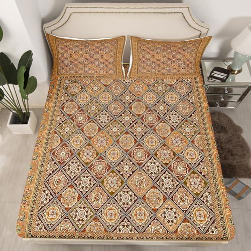 Feelyou Boho Paisley Fitted Sheet Twin Size Kids Bedding Set