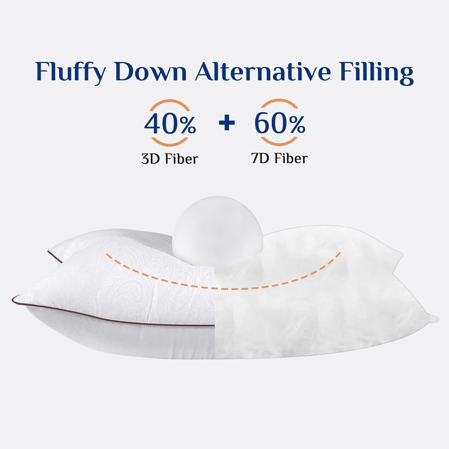 JOLLYVOGUE Bed Pillows Set of 4 Cooling Supportive Hotel Collection