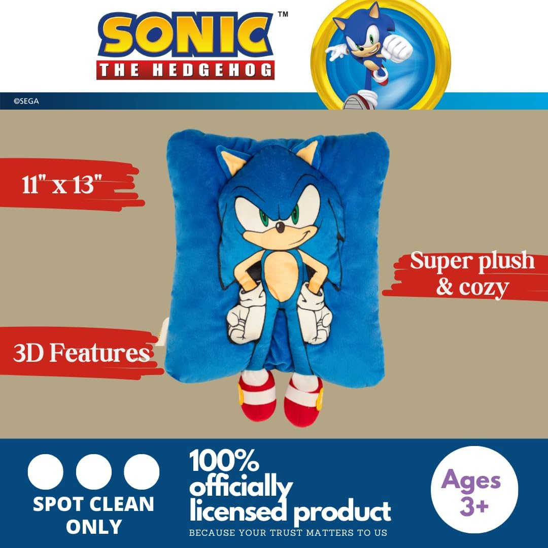 Franco Sonic The Hedgehog Plush Snuggle Pillow