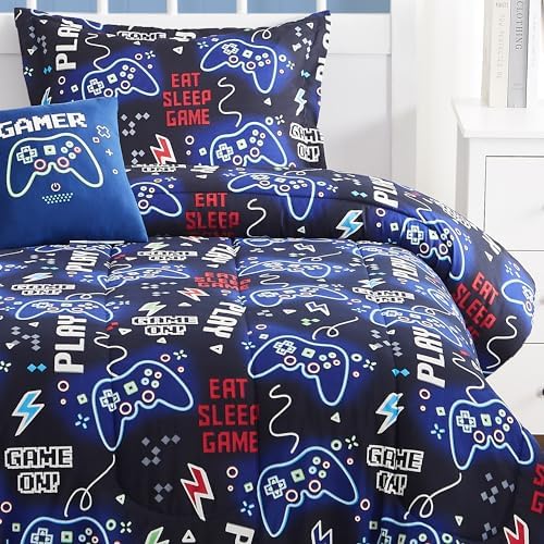 Glow in the Dark Gamer Comforter Set Twin Size