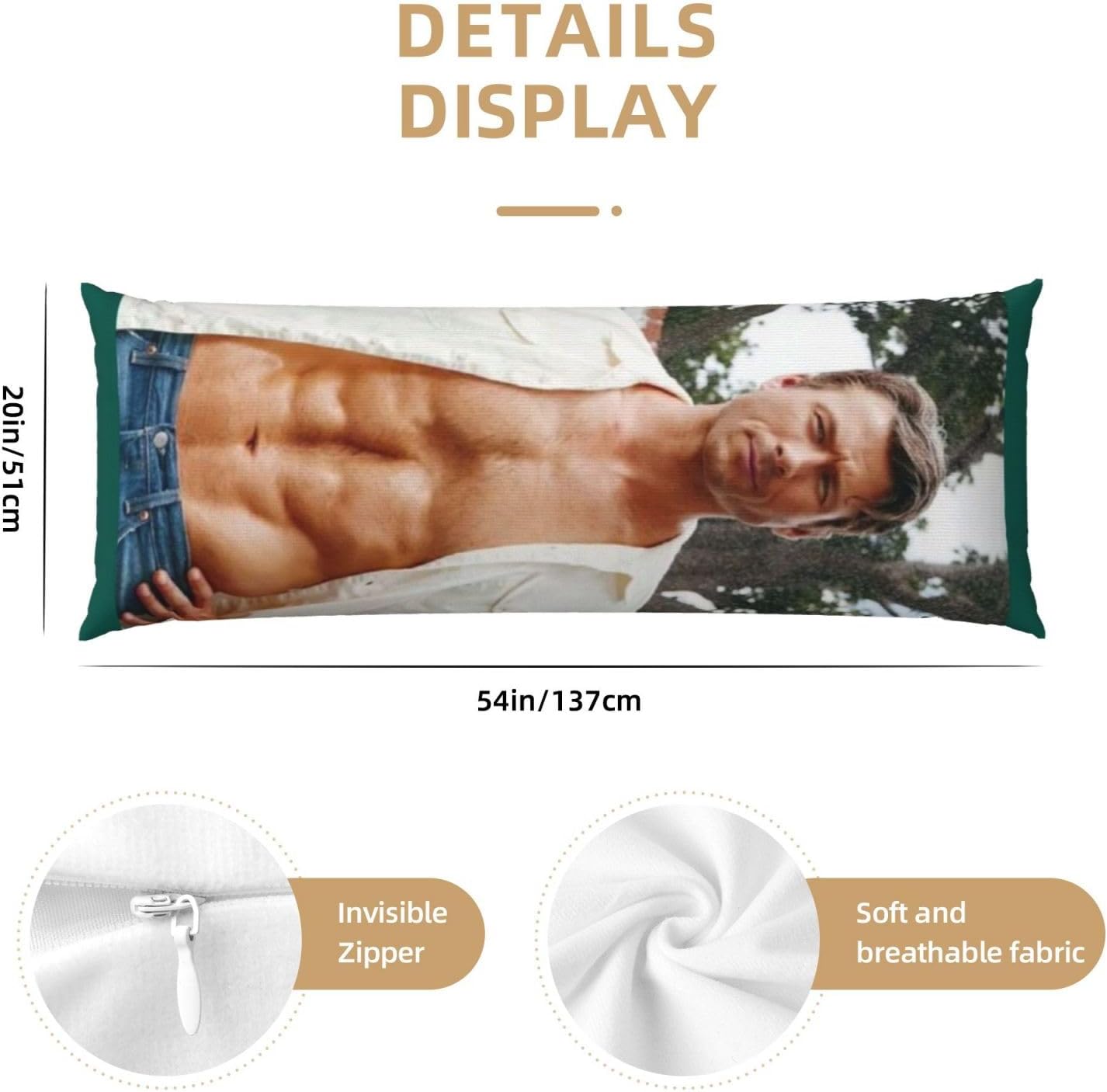VICRRY Glenn Actor Powell Body Pillow Case 20x54