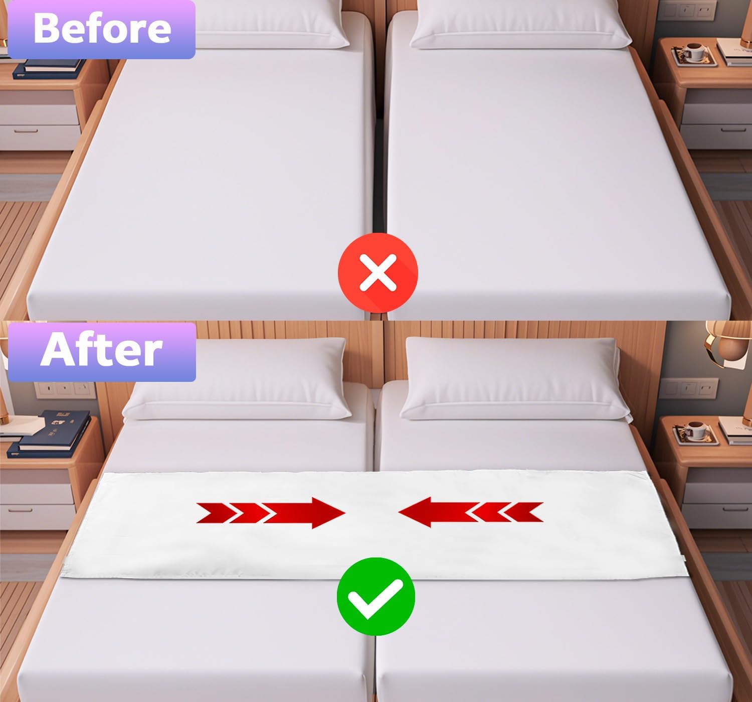 AINTE Twin to King Bed Converter with Straps and Buckles 1