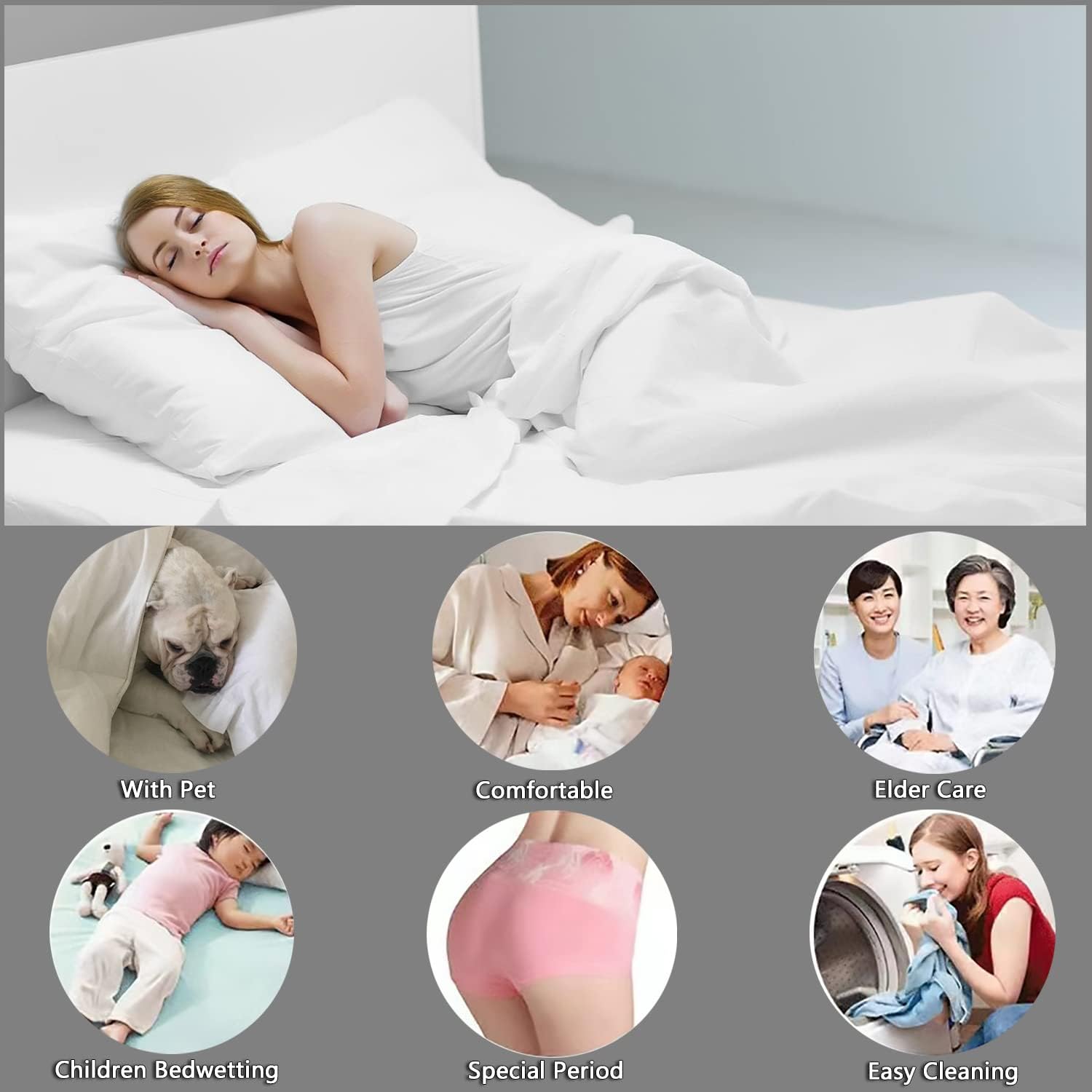 Waterproof Duvet Cover for Kids Elder and Pets with Zipper Closure