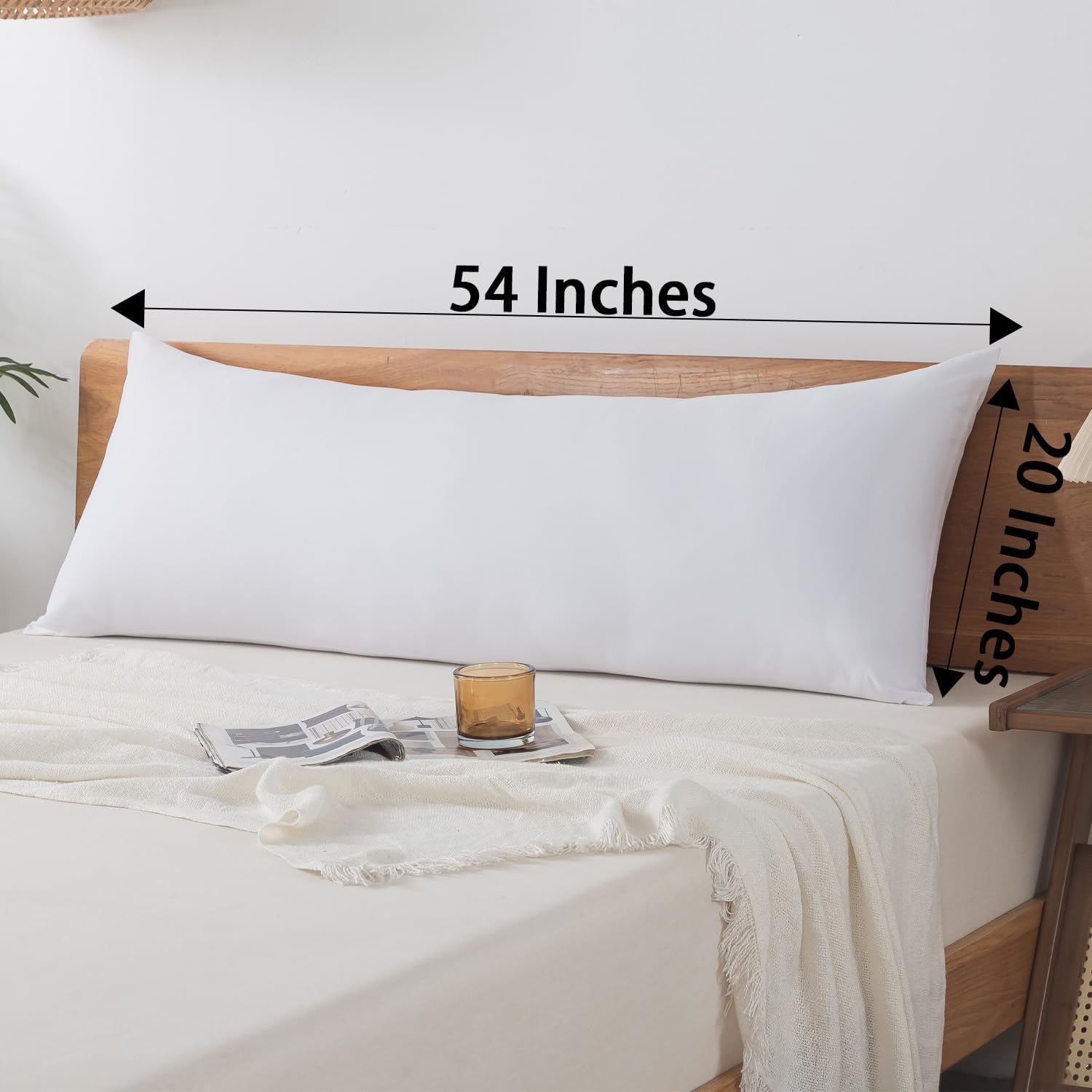 BedTreat Full Body Pillow Insert - 20 X 54 White