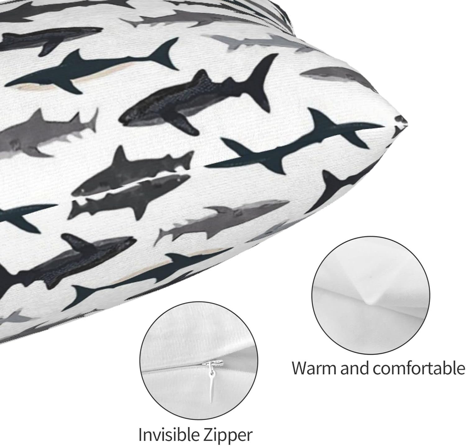 LBHH Nautical Shark Pillowcase for Travel 14x20 in