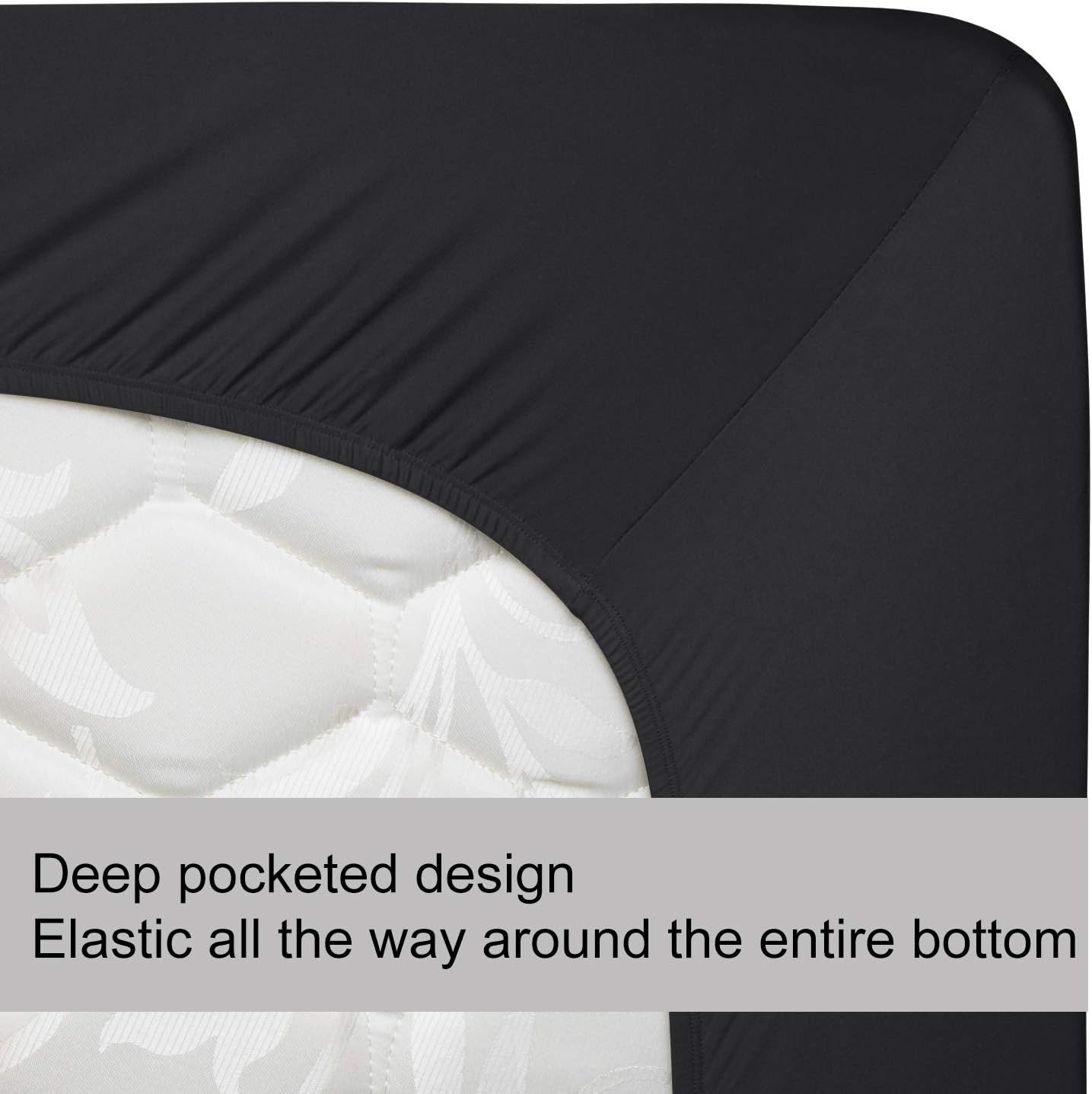 Dark Gray Stretch Fitted Sheet for Twin XL Mattress