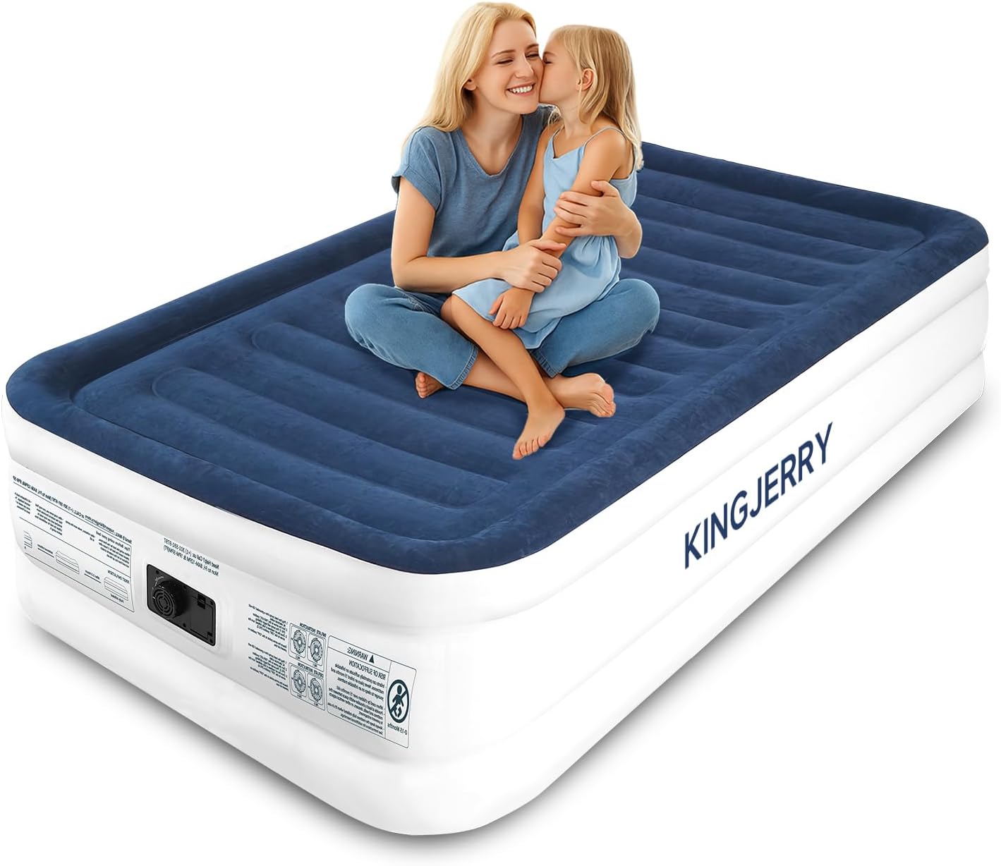KINGJERRY Twin XL Air Mattress with Built-in Pump
