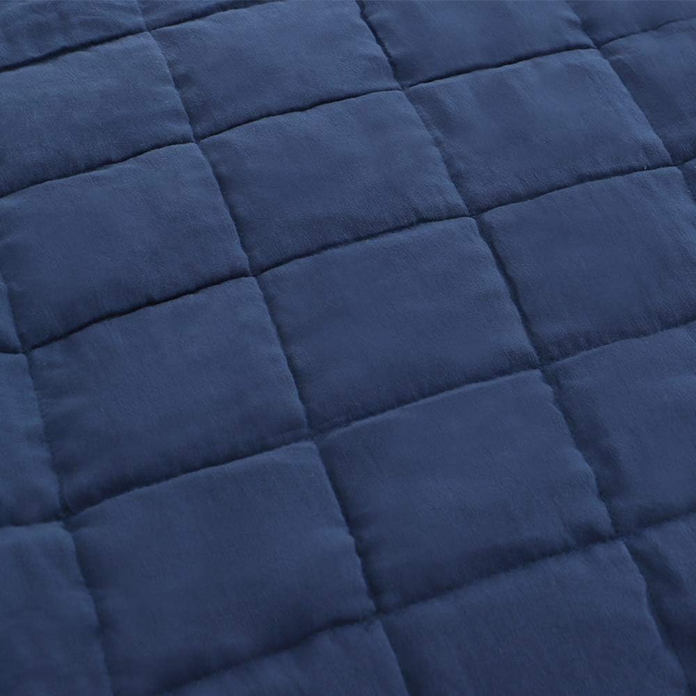 EMME Navy Blue Reversible Twin Quilt Set 1