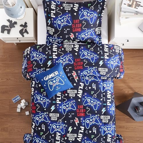 Glow in the Dark Gamer Comforter Set Twin Size