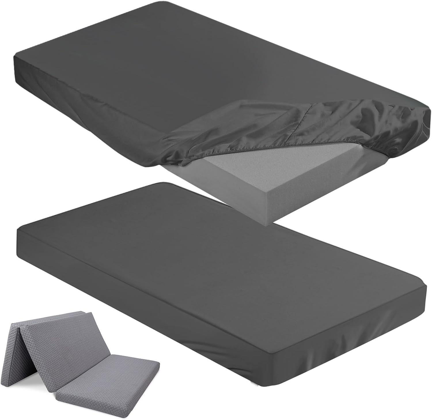 Breling Dark Gray Fitted Sheets Twin 4 2 Pcs