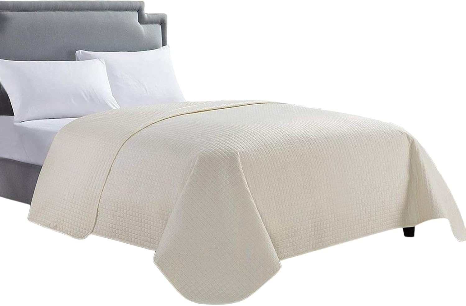 HollyHOME Luxury Checkered Bedspread 86x96 1