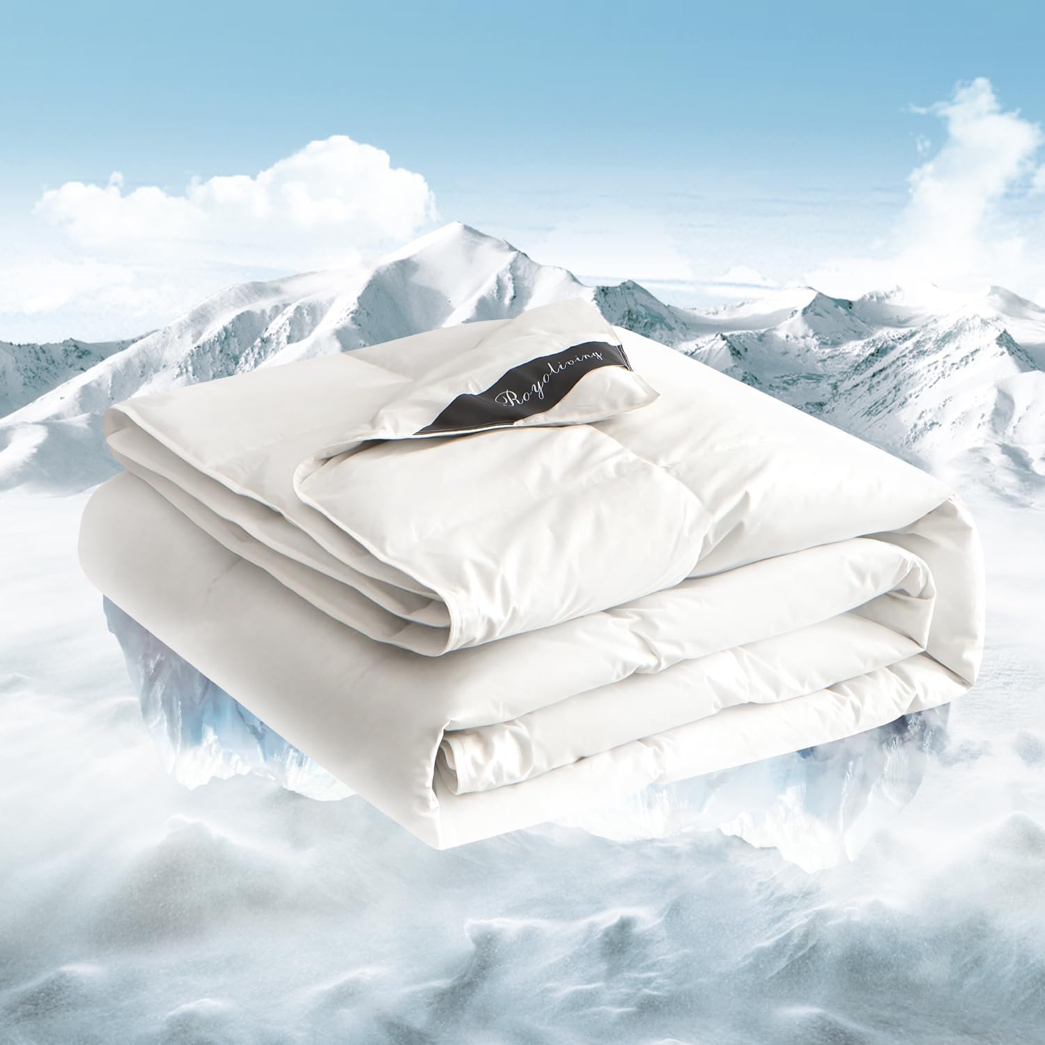 Royoliving Premium Lightweight Cooling Duvet Insert Queen Size 90x90 35 oz
