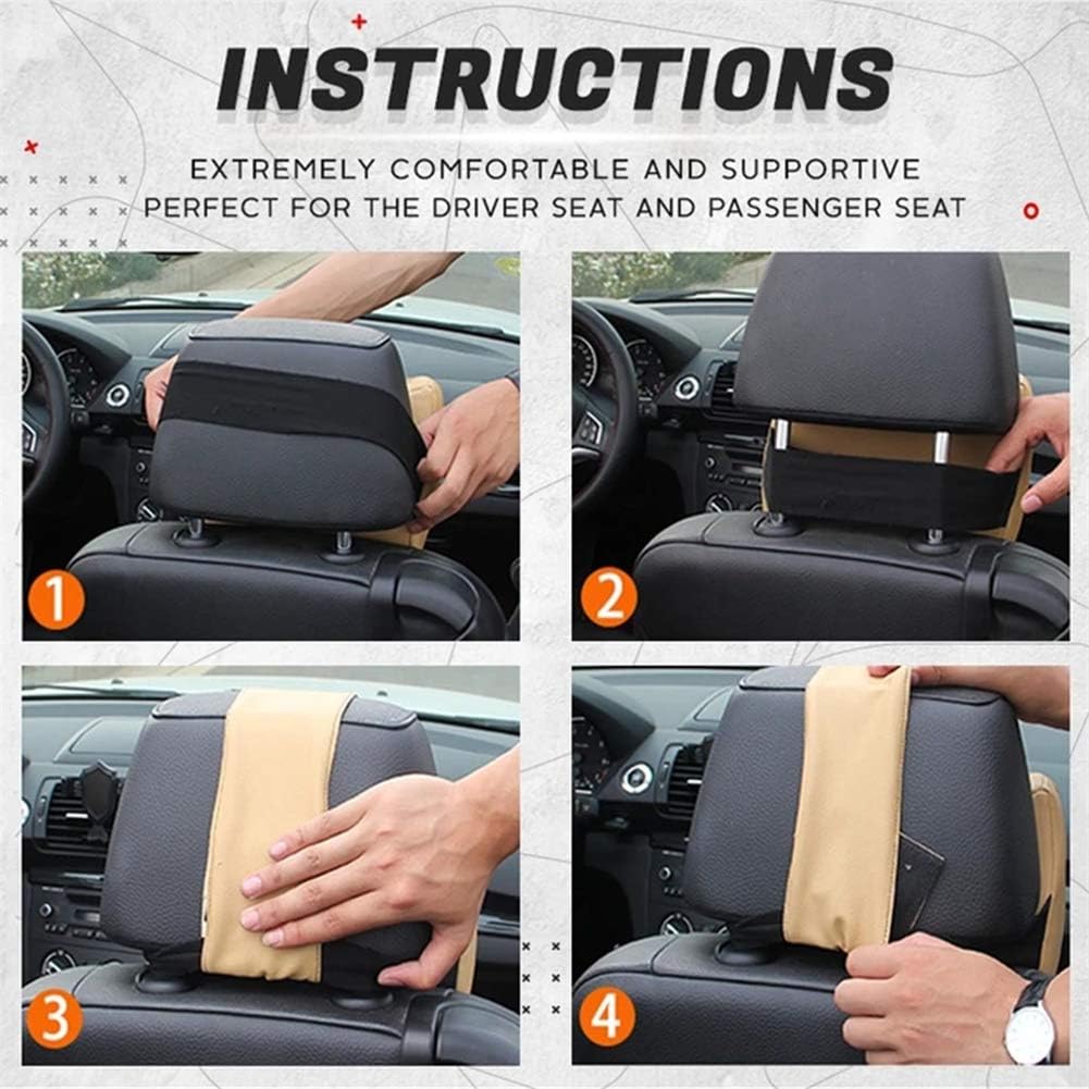 WAQIA Car Seat Neck Pillow with Memory Foam and Removable Cover