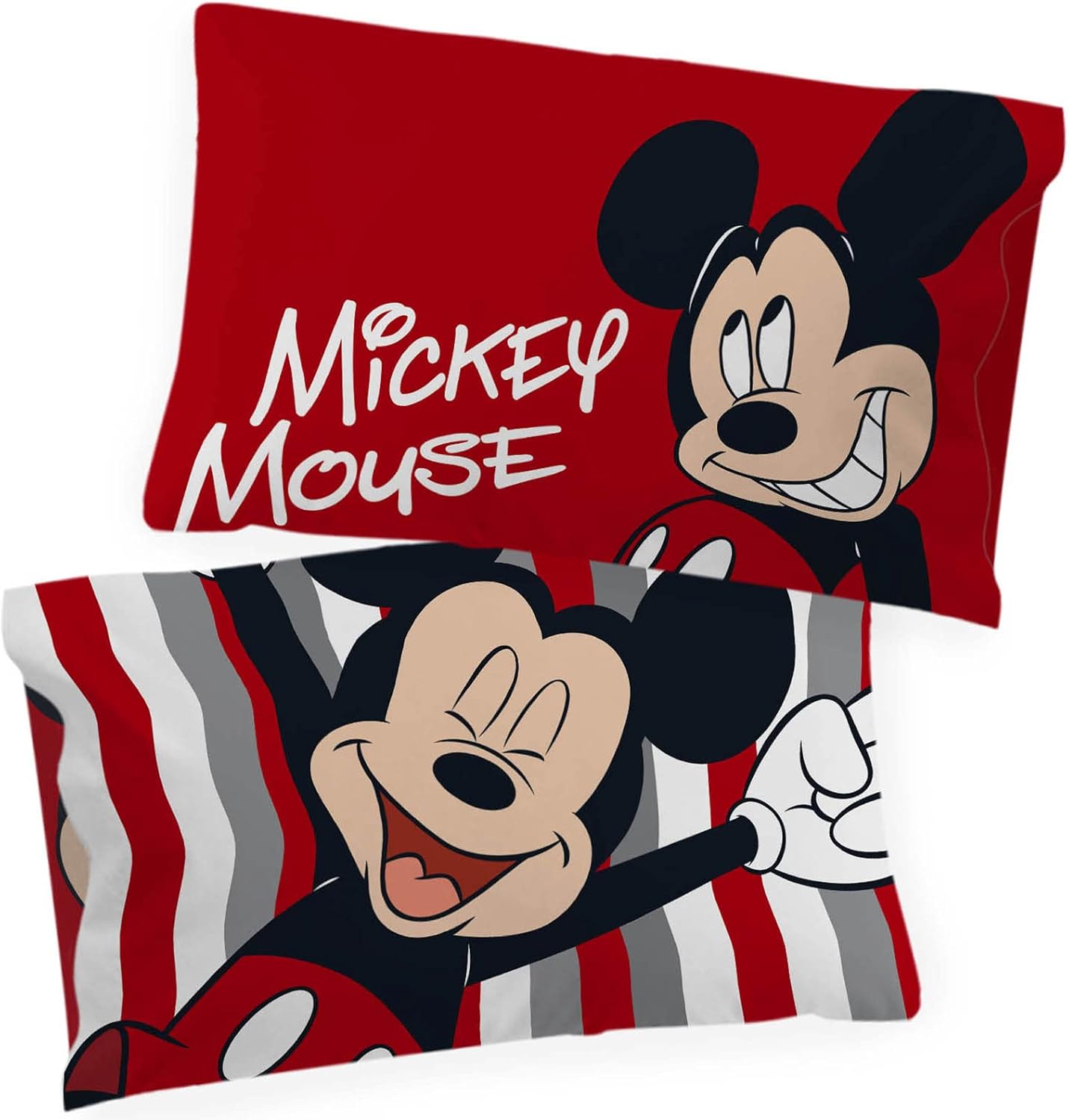 Jay Franco Disney Mickey Mouse Stripe Pillowcase 2 Pack