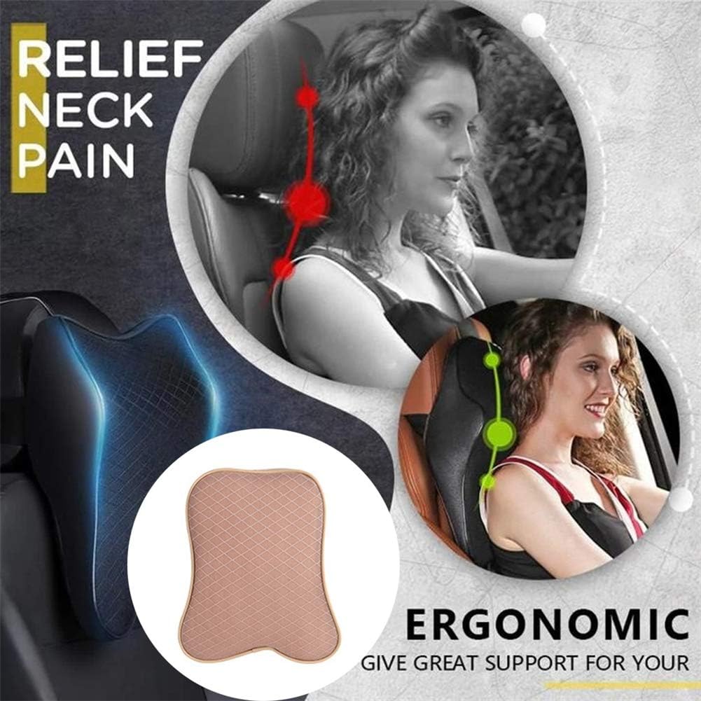 WAQIA Car Seat Neck Pillow with Memory Foam and Removable Cover