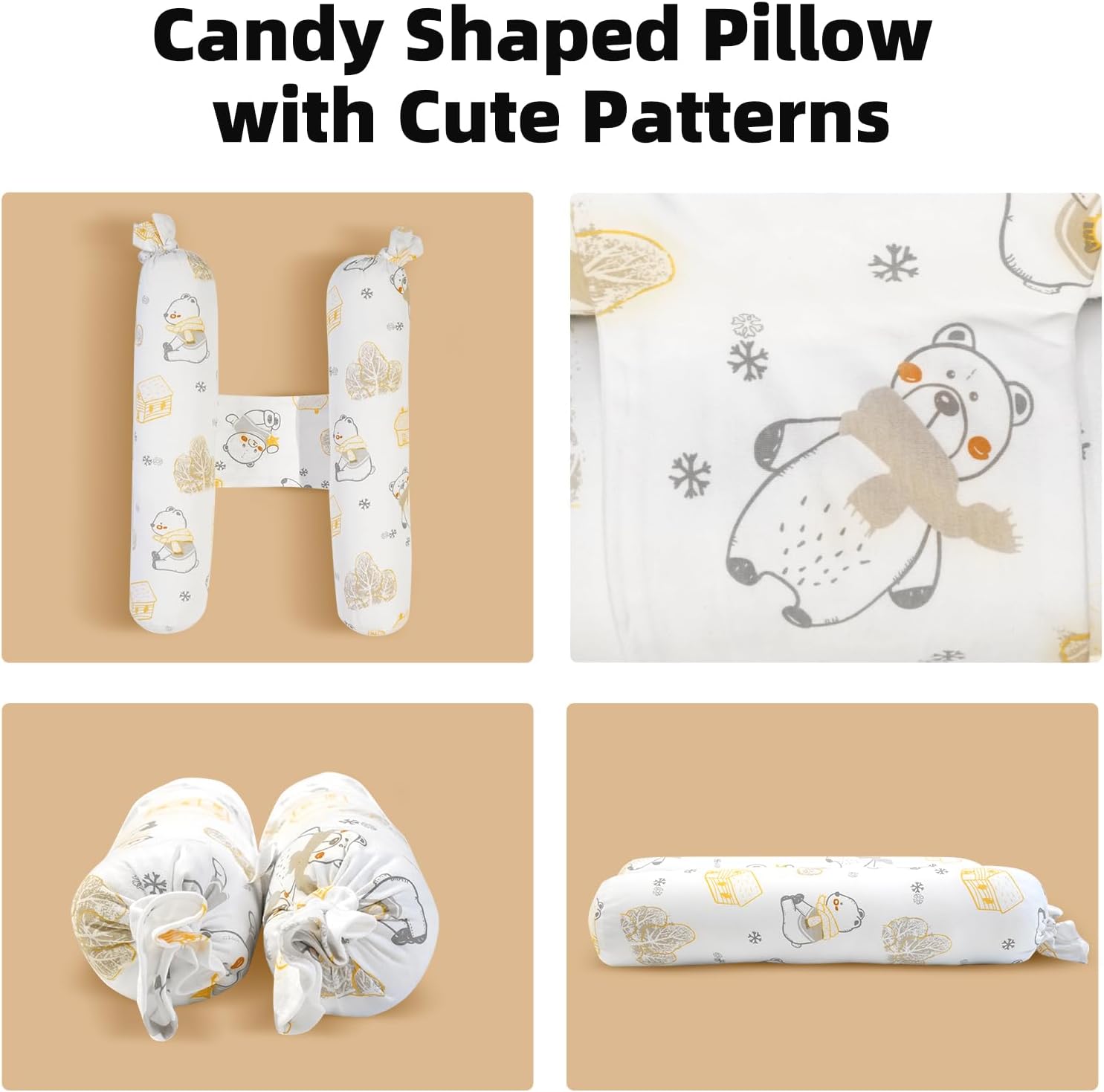 Reidio Candy Shaped Body Pillow Adjustable Neck Support Pillow