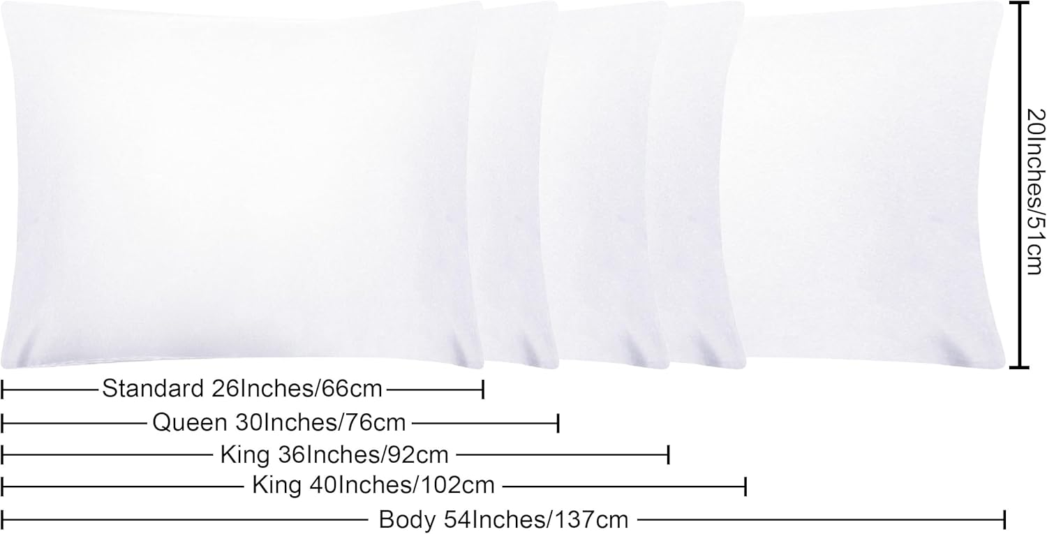 NTBAY Body Pillowcase - 20x54 Inches White Microfiber