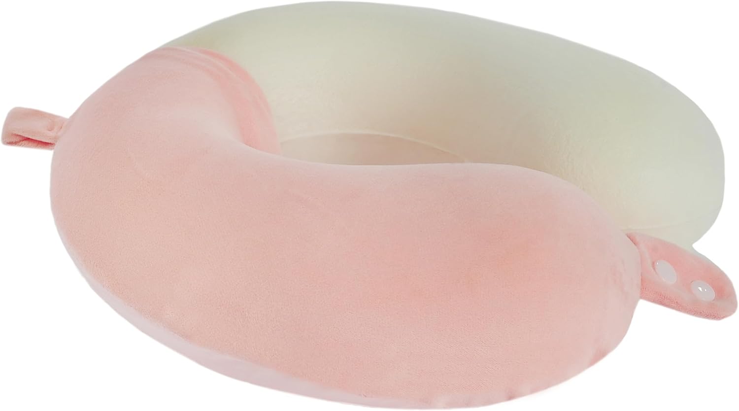 Makimoo Travel Neck Pillow with Memory Foam and Snap Adjustments Pink