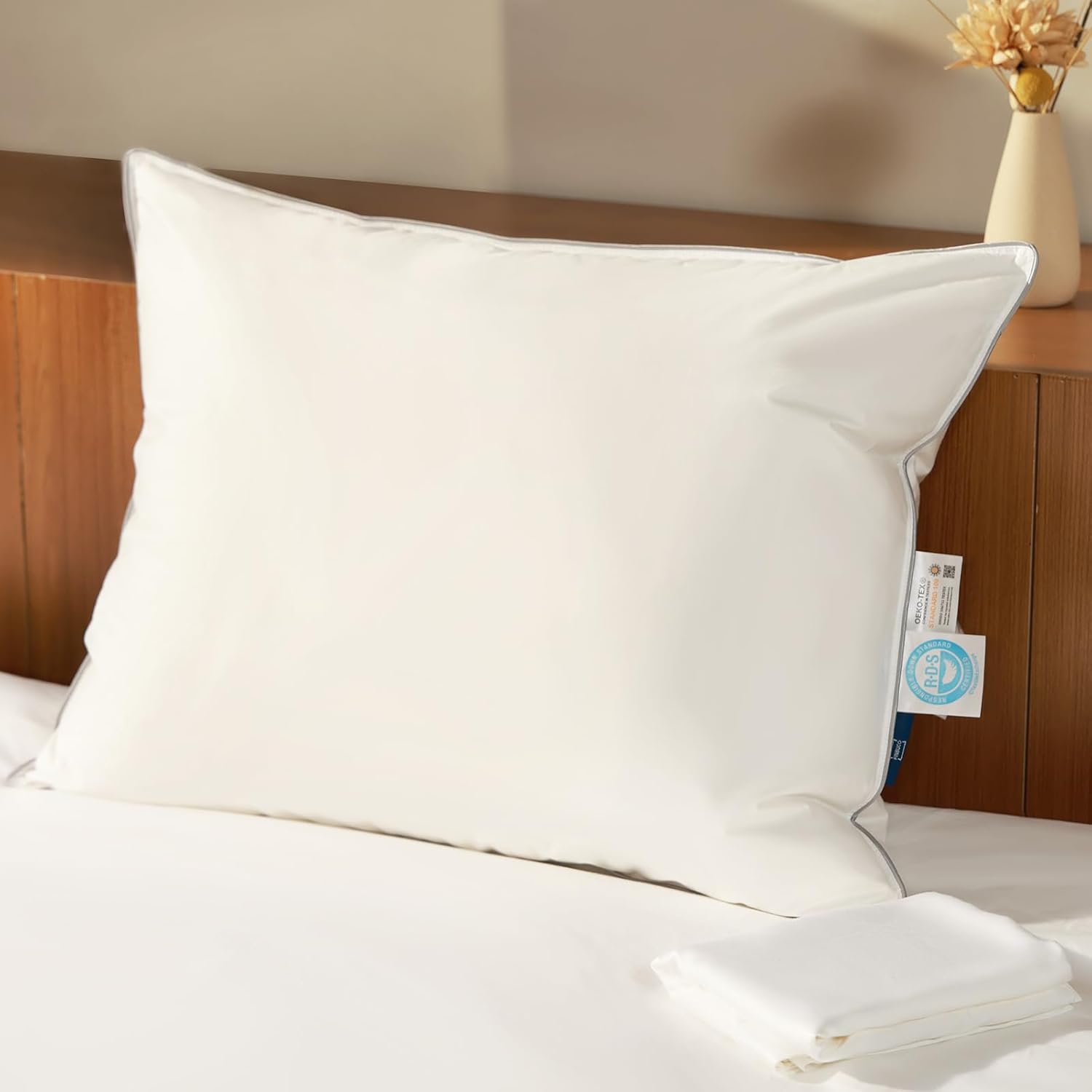 Finbuco Natural Goose Down Pillow - 750 Fill Power Soft Comfort Hotel-Luxury