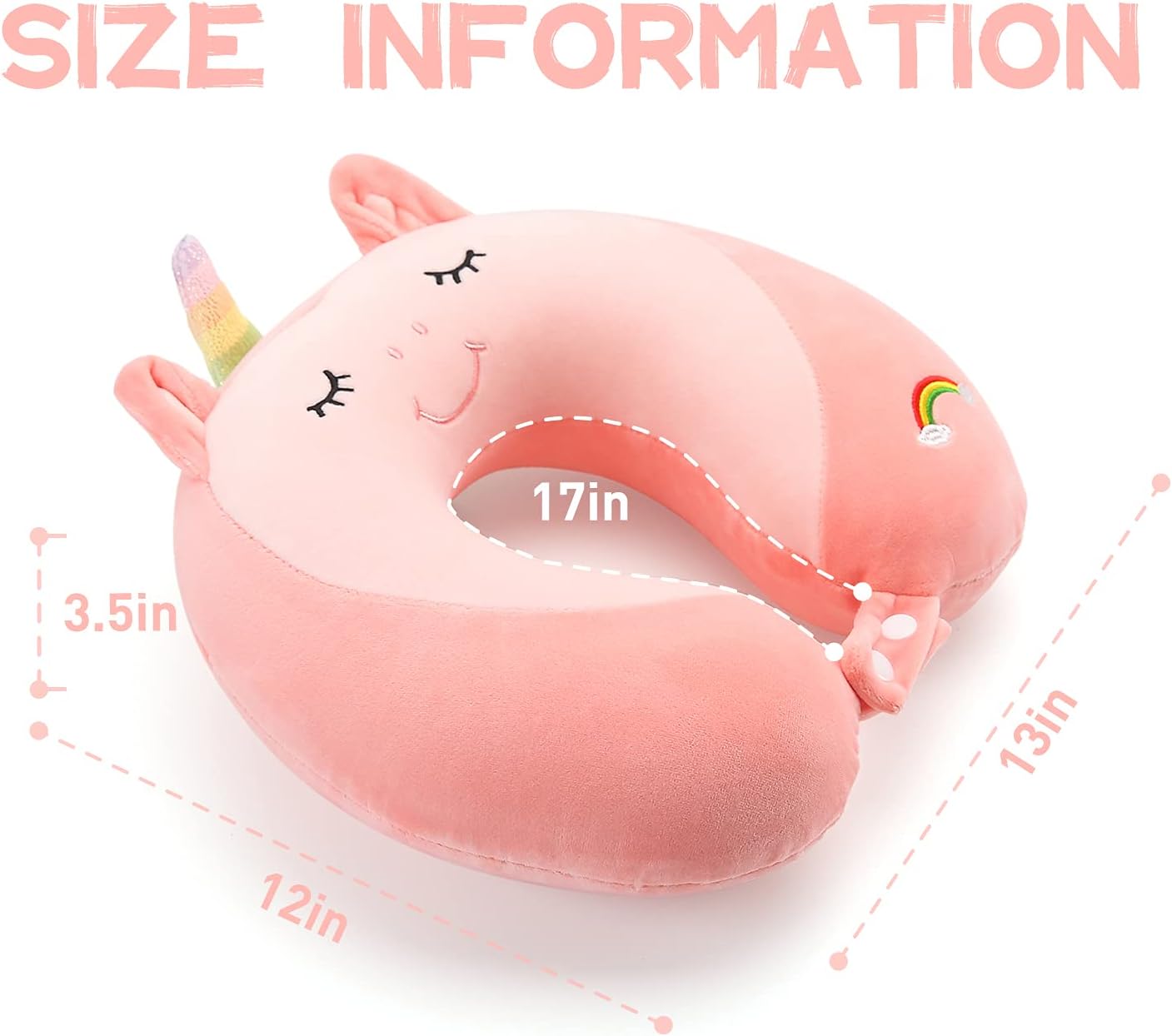 Niuniu Daddy Unicorn Travel Neck Pillow with Memory Foam