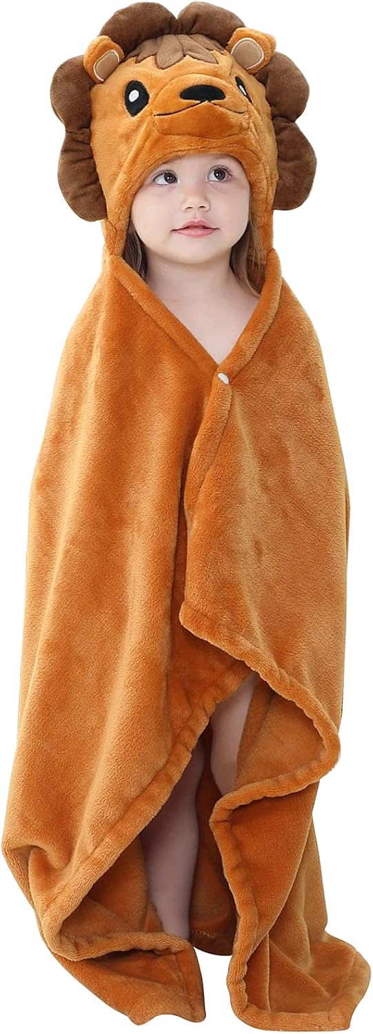 Arkwida Baby Bath Towel with Hood Flannel Blanket for Kids