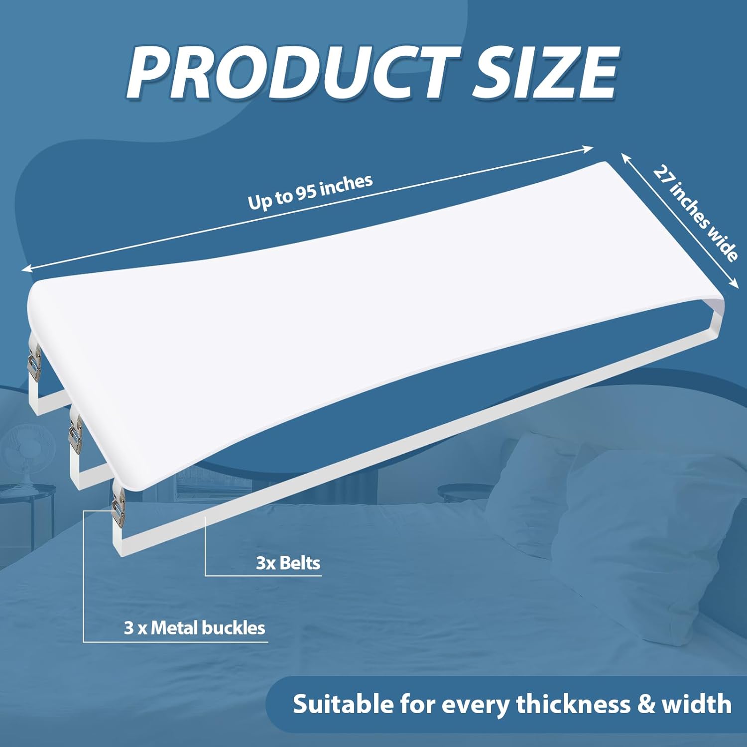 Teenyyou 95 x 27 Twin to King Bed Converter Bridge