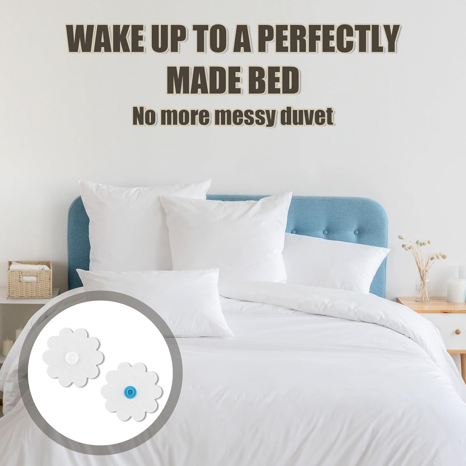 20 Pcs Duvet Snaps for Comforter Stability
