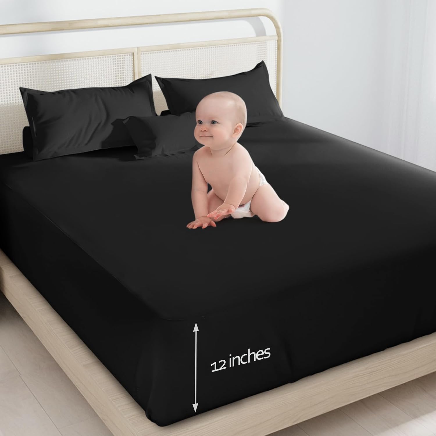 Coldwind Twin Fitted Sheet Black 39x75