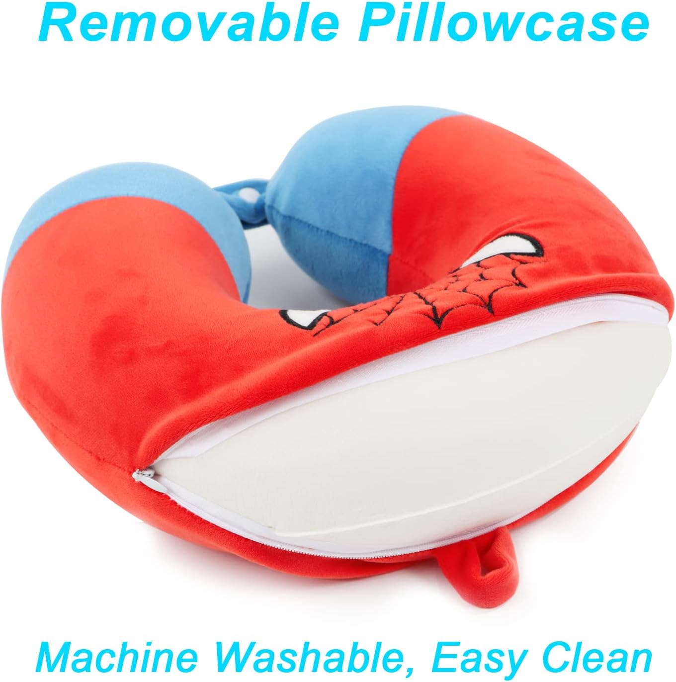 ETOILESEA Superhero Travel Pillow with Eye Mask for Kids Adults