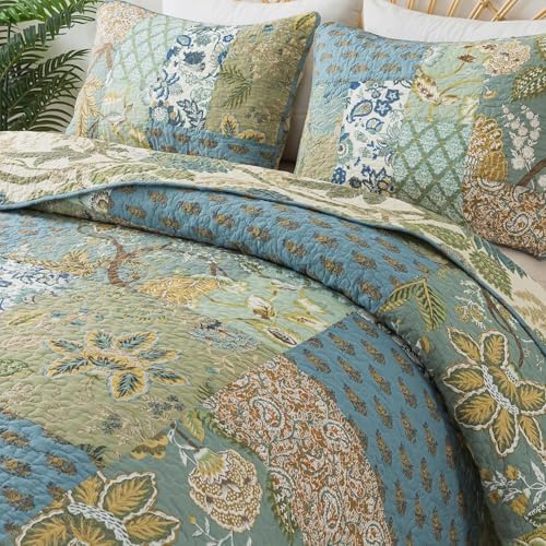 NEWLAKE Queen Quilt Set with Patchwork Design