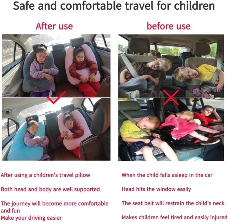FHSGGP Travel Pillow for Kids and Adults Pink