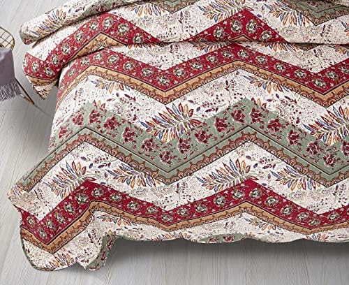 DaDa Bedding Bohemian Floral Bedspread Set - Cal King