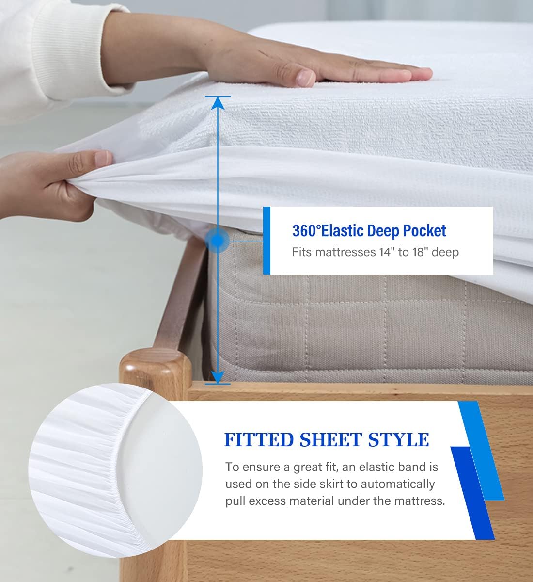Artivestion Twin Mattress Protector Waterproof Breathable Noiseless Comfort