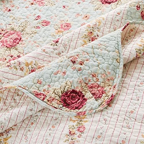 Greenland Home Antique Rose 100 Cotton Quilt Set Blue