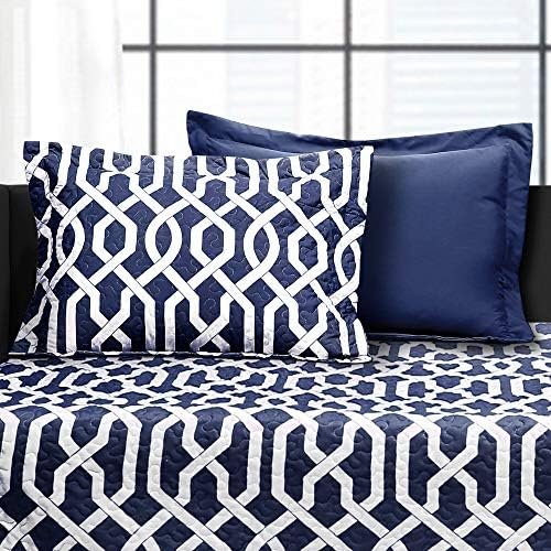 Lush Decor Navy White Trellis Daybed Cover Set 6 Piece