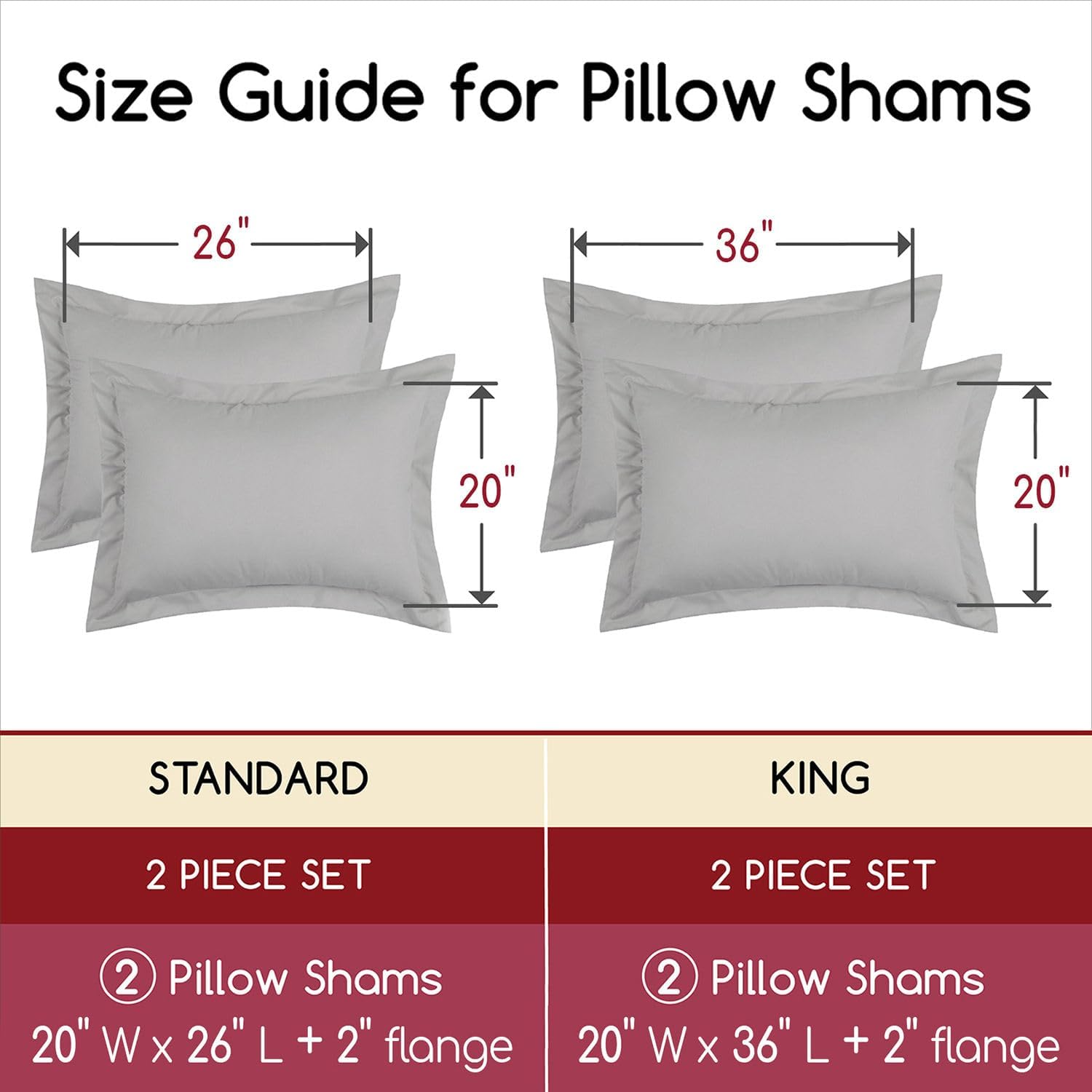 Mellanni Pillow Shams Set - 2 PC Luxury Cooling White