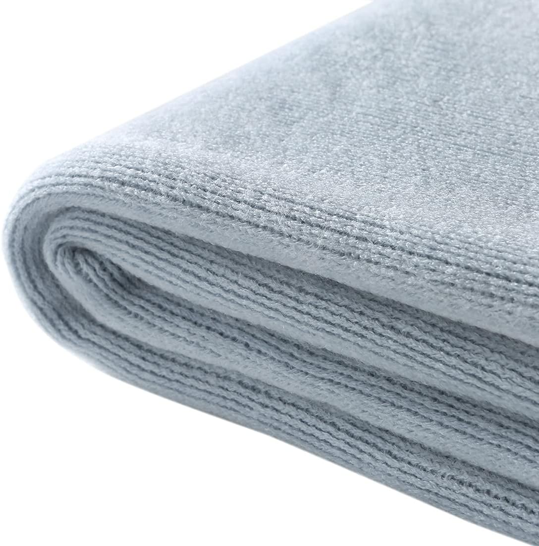 Homiest Light Blue Knitted Throw Blanket with Fringe 1
