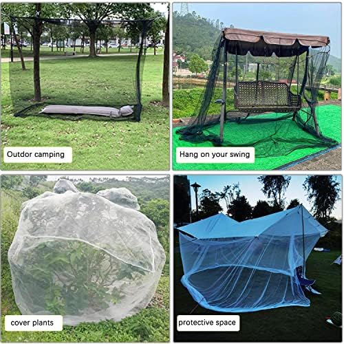 Mengersi Black Bed Canopy with 4 Openings Gothic Halloween Decor
