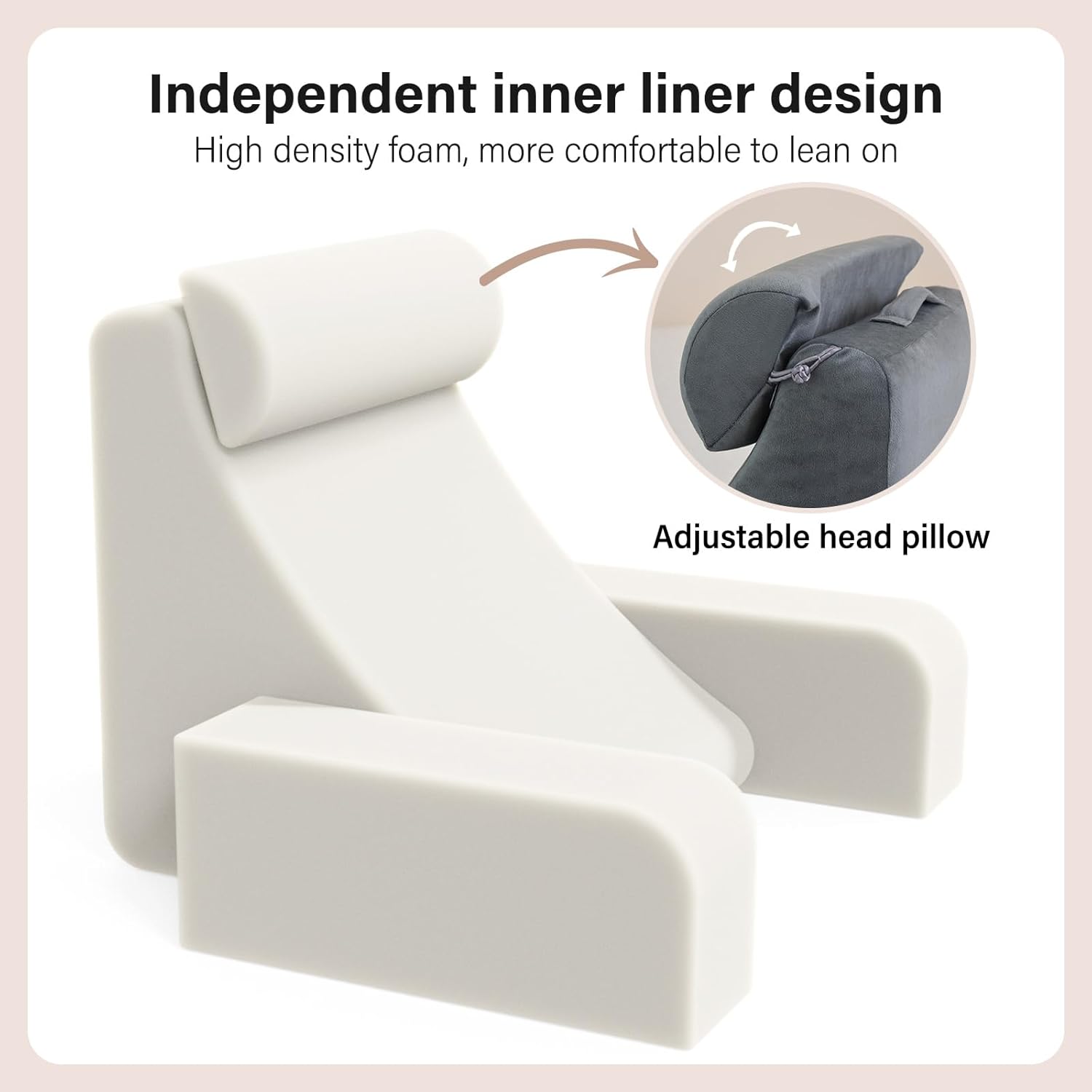 ENITYA Reading Pillow for Kids Teens Adults Grey