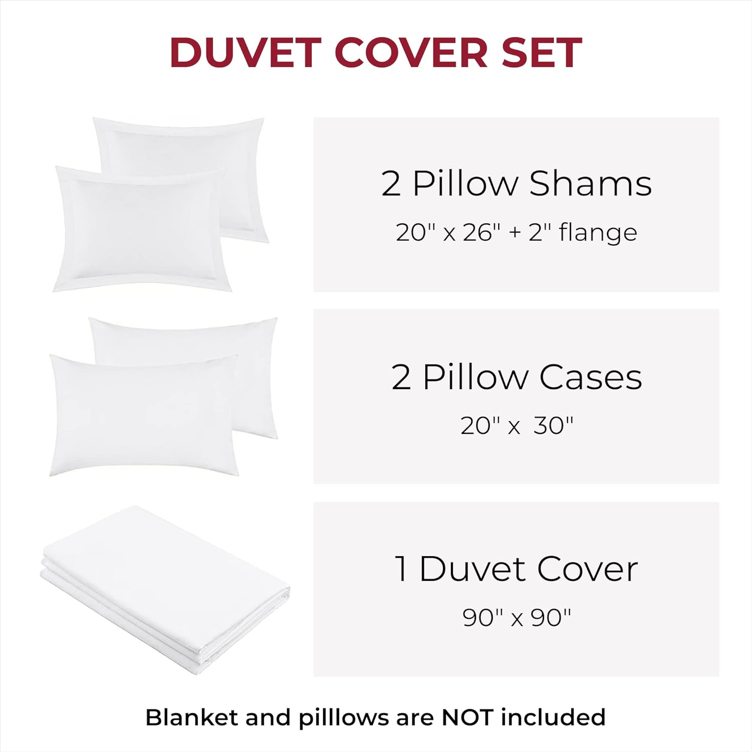 Mellanni Duvet Cover Set - Queen White